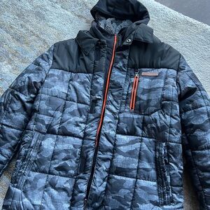 NEW w/tags ZeroXposur Boys Sz 14/16, Black and Blue Camo Puffer Jacket FREE GIFT